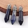 Bullet Natural Sodalite Pointed Pendants G-E332-C18-1