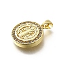 Brass Micro Pave Cubic Zirconia Pendants KK-P295-20G-2