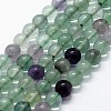 Natural Fluorite Beads Strands G-I199-12-6mm-1