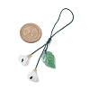 Imitation Jade Glass & Natural Green Aventurine  Pendant Mobile Straps HJEW-JM01900-2