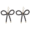 Bowknot Glass Beads Dangle Earrings for Women EJEW-JE06077-4