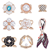 7Pcs 7 Styles Zinc Alloy Scarf Ring Clip AJEW-ME0002-11-1