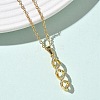 Brass Micro Pave Clear Cubic Zirconia Twist Pendant 304 Stainless Steel Chain Necklaces for Women NJEW-D341-08G-2