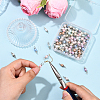 100Pcs 10 Colors Baking Paint Glass Pearl Connector Charms PALLOY-YW00097-5