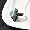 Natural Green Aventurine Irregular Nugget Open Cuff Rings G-A278-03AB-06-1