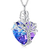 Heart with Tree of Life Glass Urn Pendant Necklaces PW-WG54592-08-1