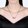 Fashion Brass Micro Pave Cubic Zirconia Pendant Necklaces NJEW-BB34104-2