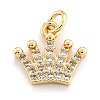 Brass Micro Pave Clear Cubic Zirconia Pendants ZIRC-O043-03G-1