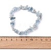 Natural Aquamarine Chip Beaded Stretch Bracelets for Women Men X-BJEW-K277-01-5