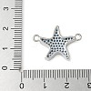 Brass Micro Pave Deep Sky Blue Cubic Zirconia Connector Charms KK-C086-14P-02-3