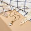 Alloy Heart Pendant Necklace with Brass Paperclip Chains for Woman NJEW-JN04081-2
