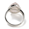 Natural Rose Quartz Teardrop Adjustable Rings RJEW-K371-08S-14-4