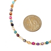 4MM Dyed Faceted Round Natural Agate Beaded Necklaces NJEW-JN05692-3