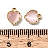 Heart Brass Charms KK-D024-02A-G-3
