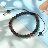 Synthetic Tiger Eye Round Bead Adjustable Braided Bracelets UO3136-16-1-1