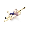 Dancer Alloy Purple & Pink Enamel Pin Brooches JEWB-C037-06G-2