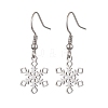 Non-Tarnish Hollow Christmas Snowflake 201 Stainless Steel Dangle Earrings for Women EJEW-JE05875-S-1
