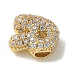 Brass Micro Pave Cubic Zirconia Beads X-KK-P290-61G-R-2