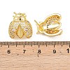 Brass Micro Pave Clear Cubic Zirconia Stud Earrings EJEW-F400-03A-G-3