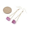 Dyed Natural Quartz Crystal Dangle Earrings EJEW-JE05488-3