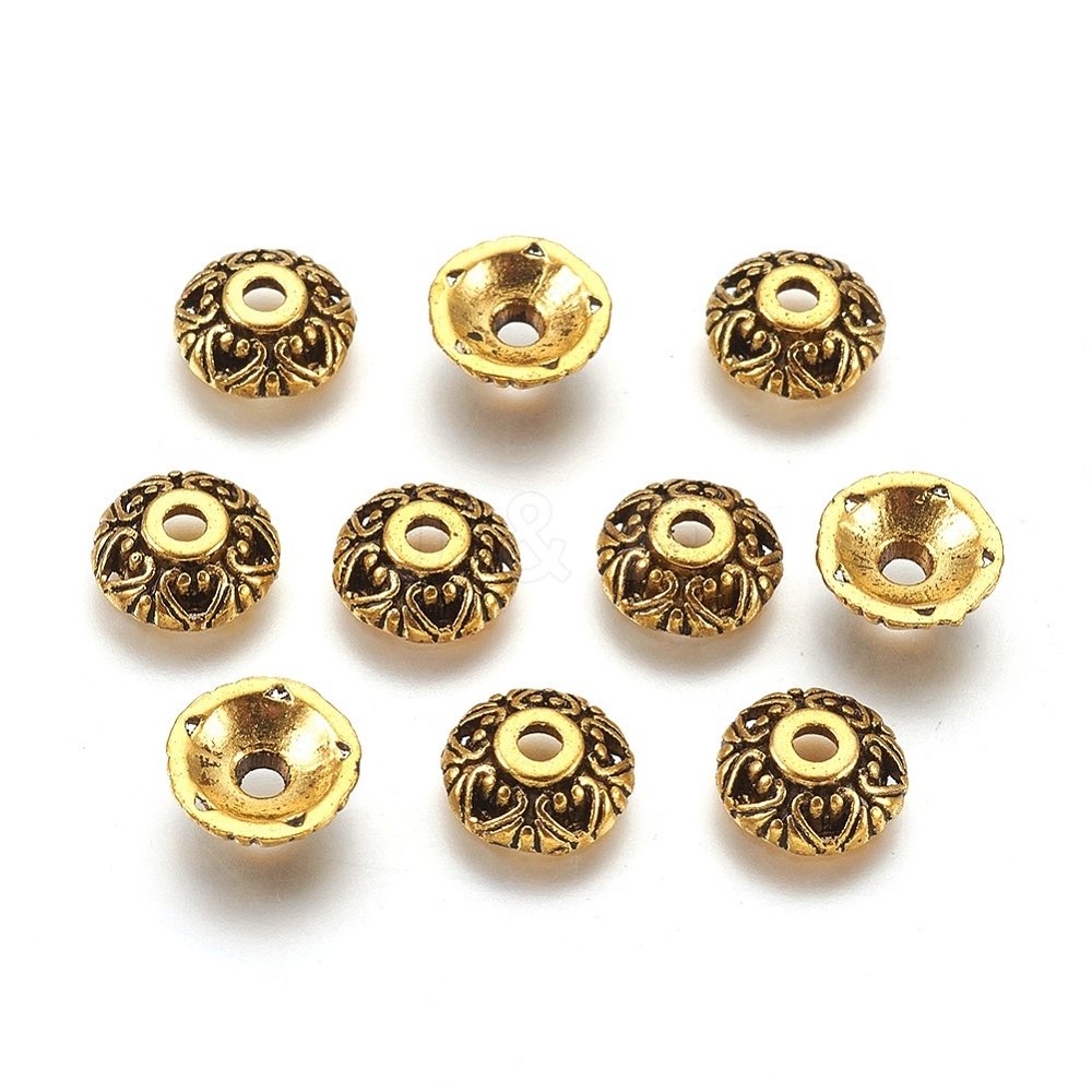 Wholesale Tibetan Style Alloy Bead Caps - Jewelryandfindings.com