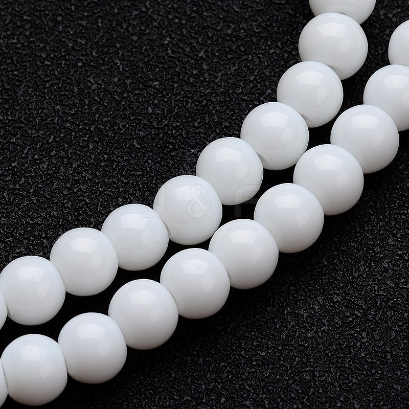 Wholesale Opaque Color Glass Round Bead Strands - Jewelryandfindings.com