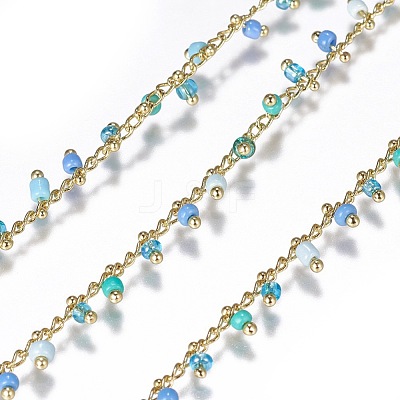 3.28 Feet Handmade Seed Beaded Chains X-CHC-N016-06C-1