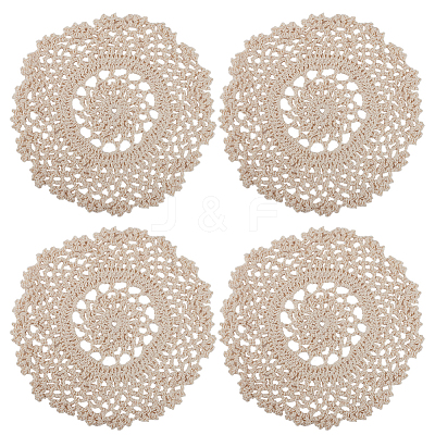 Handmade Cotton Lace Cup Coasters AJEW-GF0008-84B-1