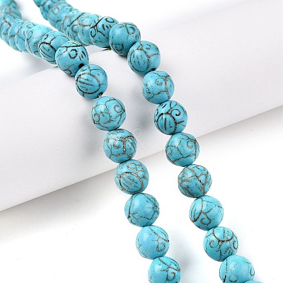 Synthetic Turquoise Beads Strands UNKW-T001-01A-1