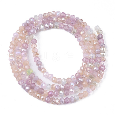 Electroplate Glass Beads Strands EGLA-S192-001A-B02-1