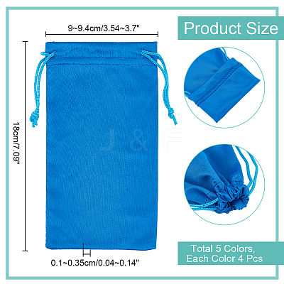 20Pcs 5 Colors Microfiber Eyeglasses Pocket Pouches AJEW-NB0005-56-1