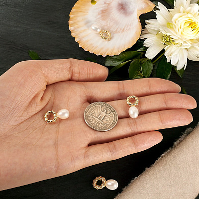 4Pcs Natural Cultured Freshwater Pearl Pendant PALLOY-TAC0179-1