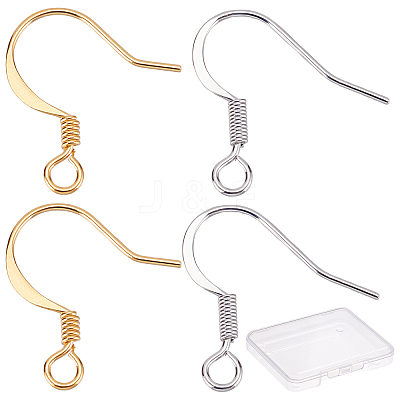 200Pcs 2 Colors Brass Earring Hooks KK-CN0001-77-1