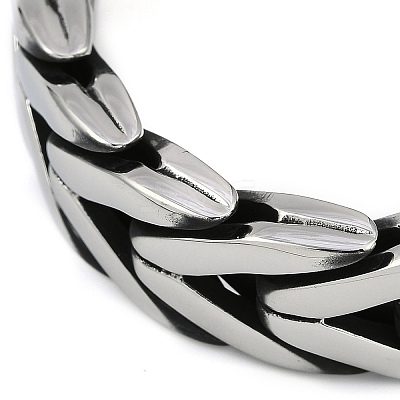 304 Stainless Steel Cuban Link Chain Bracelets for Men BJEW-B102-04AS-1
