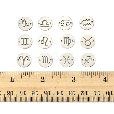 24Pcs 12 Styles 201 Stainless Steel Links/Connectors STAS-FS0001-98-1