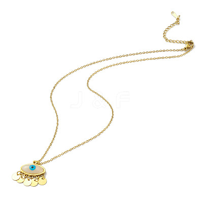 Resin Evil Eye Pendant Necklace NJEW-M199-01G-1