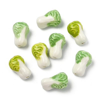 20Pcs 2 Colors Famille Rose Porcelain Beads PORC-CJ0001-15-1