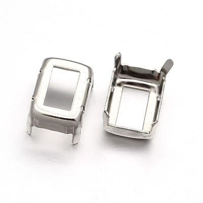 Rectangle Brass Sew on Prong Settings KK-N0084-A05-6x8-1