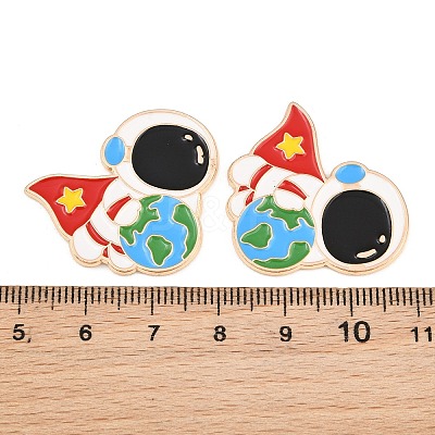 Space Astronauts Alloy Enamel Cabochons AL-CBA1A6F-07KCG-E-1