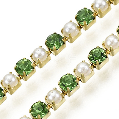 Brass Rhinestone Strass Chains CHC-N017-001A-A08-1