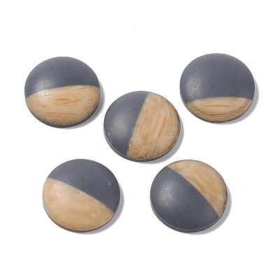 Two Tone Wood Grain Frosted Imitation Leather Style Resin Cabochons RESI-G053-01E-1