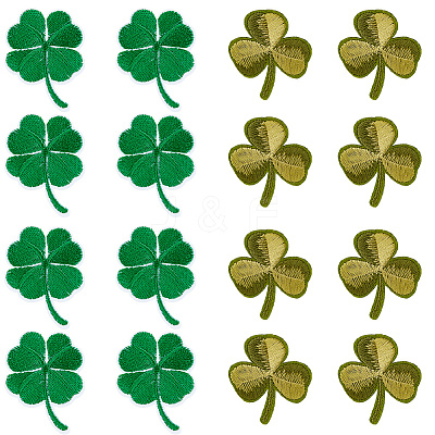 16pcs 2 styles Embroider Thread Iron on/Sew On Patches DIY-CY0001-27-1