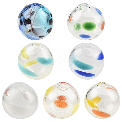 7Pcs 7 Colors Transparent Glass Beads GLAA-YW0005-59-1