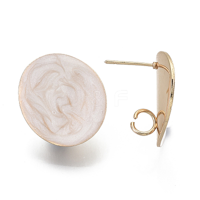 Eco-Friendly Iron Enamel Stud Earring Findings IFIN-N003-29B-M-NR-1