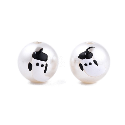Halloween Opaque ABS Plastic Imitation Pearl Enamel Beads KY-G020-01I-1