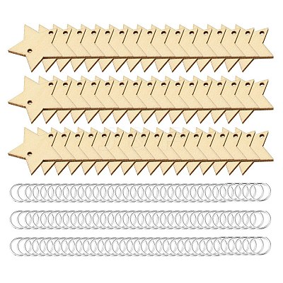 50Pcs Undyed Wood Connector Charms WOOD-FS0001-12B-1