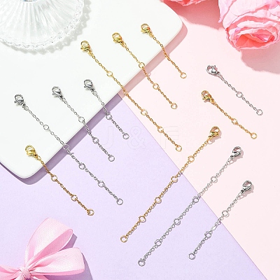 2 Bags 2 Colors 316 Surgical Stainless Steel Chain Extender STAS-CJ0002-82-1