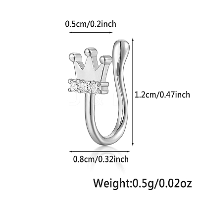 S925 Silver Heart Crown Cross Moon Nose Clip Fashion Jewelry VW3837-8-1