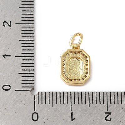 Real 18K Gold Plated Brass Micro Pave Clear Cubic Zirconia Pendants KK-L216-002G-Z-1