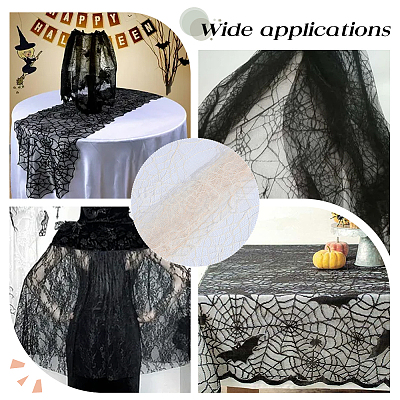 Polyester Spider Web Lace Fabric DIY-WH20049-44C-1